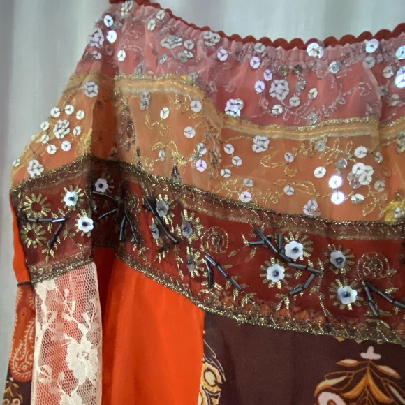 Wet Seal Bohemian Beaded & Sequined Tank Top Flow Lace Size Woman’s Medium - Picture 3 of 6